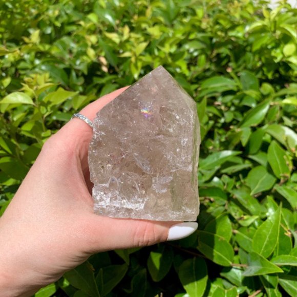 Mystical Light Smoky Quartz Polished Point, Root chakra, Unique Art, Boho Decor - Picture 3 of 7